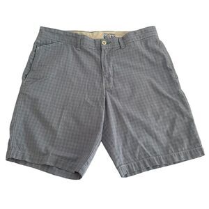 Tommy Bahama Relax Shorts Men's 35 Blue Plaid Marlin Logo Fishing Casual Cotton